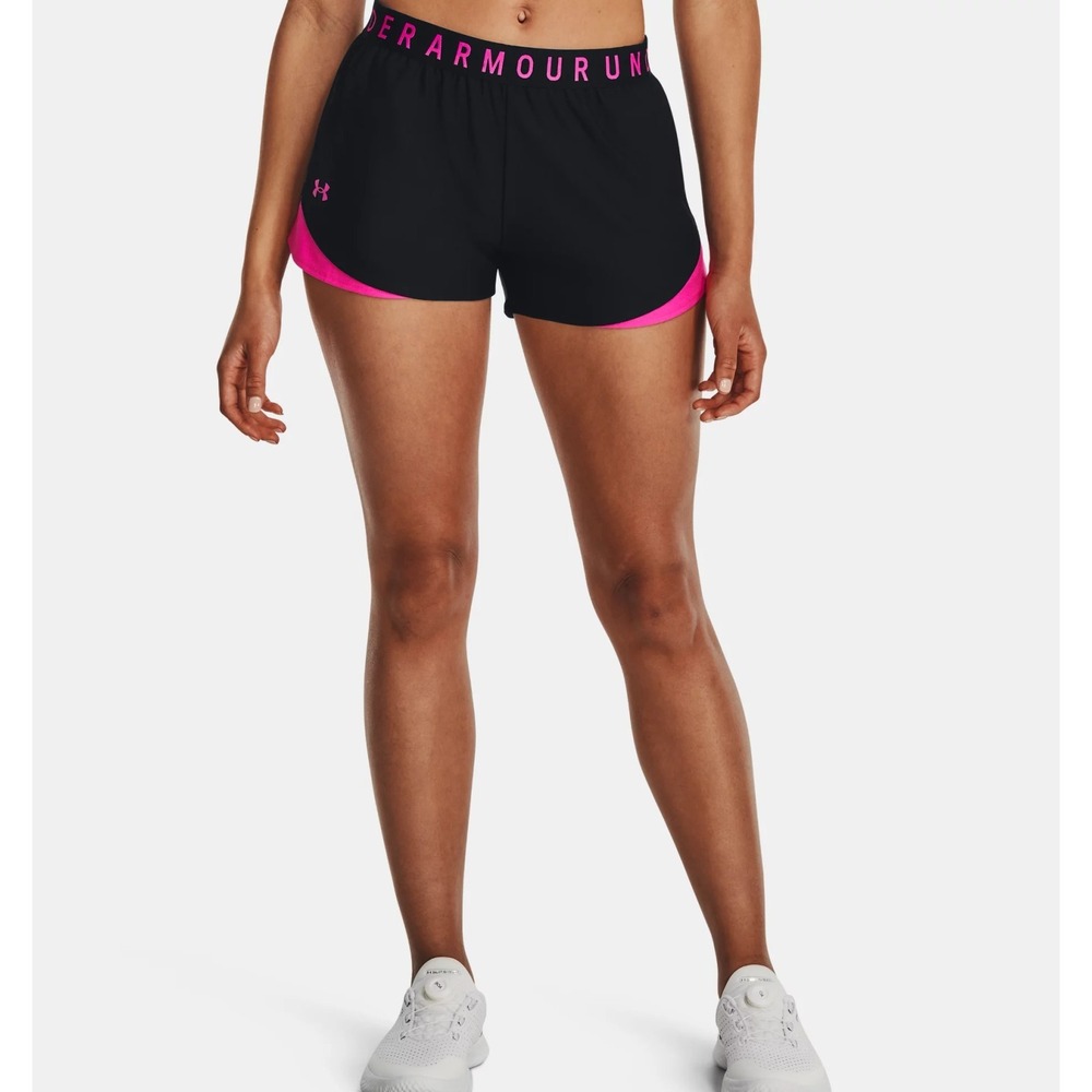 Under Armour Women's UA Play Up 3.0 Shorts - Black Pink  3" Inseam NWT 3X Plus